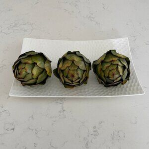 Artificial Cynara Scolymus Artichoke Home Decor Photo Prop Set of 3 Green